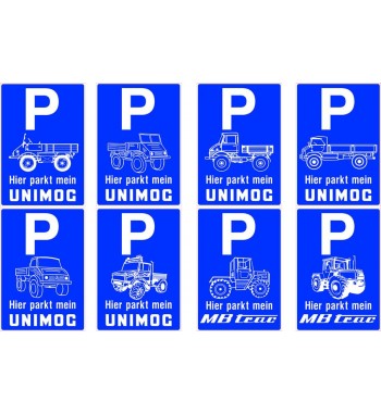 Parkplatzschild MB Trac und Unimog